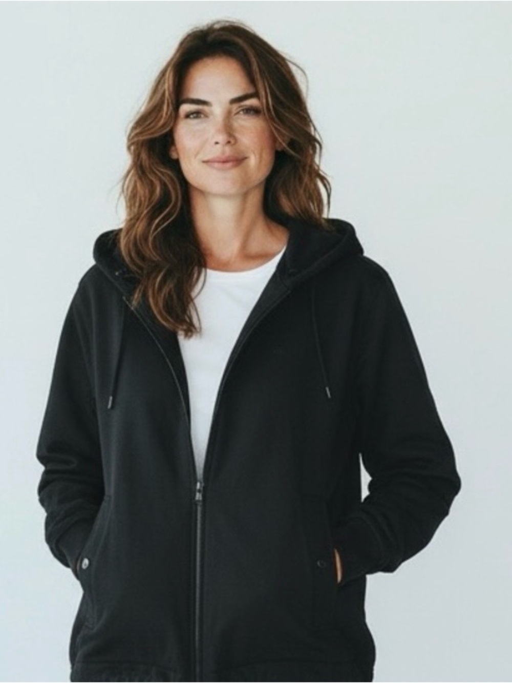 Lauren Ralph Lauren Black Zip-Up Hoodie with Hood